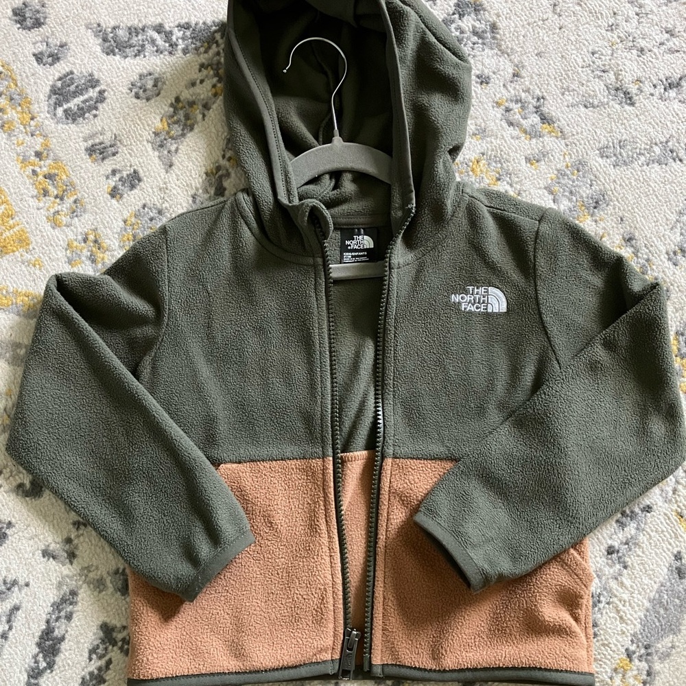 The North Face Kids' Glacier Full Zip Hoodie in New Taupe Green, size 3T